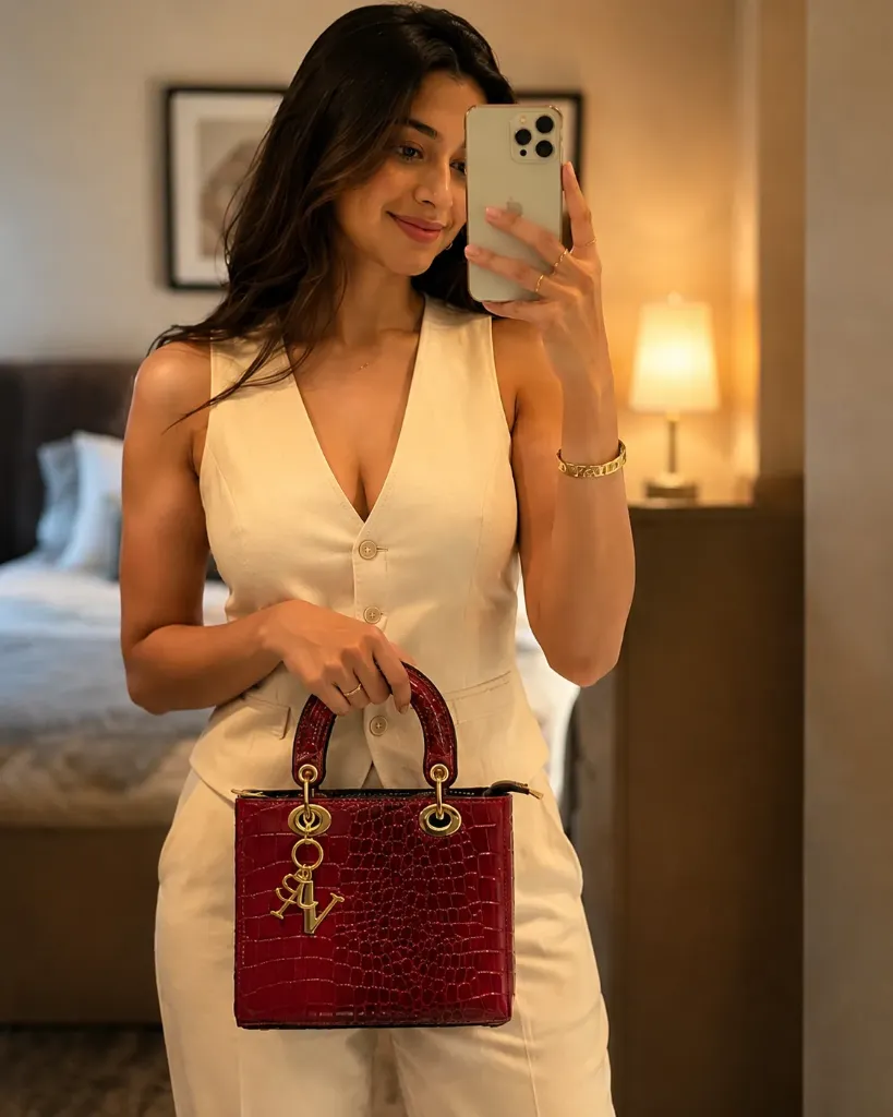 [redleathercharm] Ruby Croc Luxe