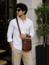 UrbanCraft Brown Leather Crossbody Bag