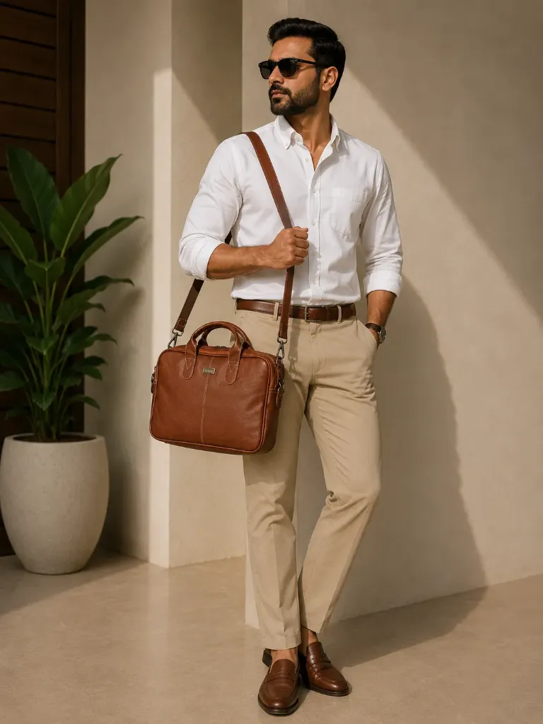 [leatherlaptopbagmen] Executive Office Messenger Bag