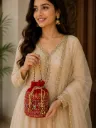 Royal Velvet Embroidered Potli Bag